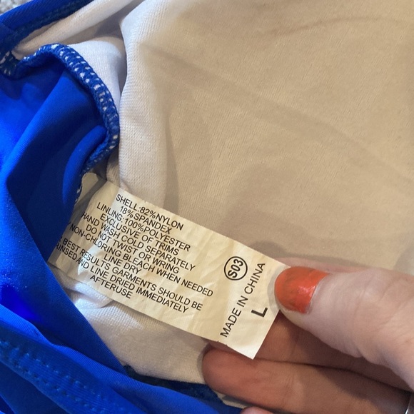 Bright Blue Halter Bikini Top Size Large - Picture 4 of 5